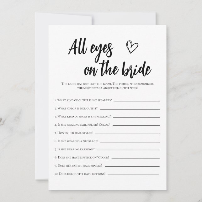 Minimalist All Eyes On The Bride Bridal Shower Invitation (Front)
