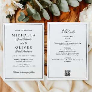 Minimalist All-In-One Elegant Typography Wedding Invitation