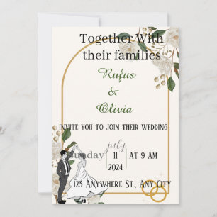 Minimalist All In One Wedding Invitation