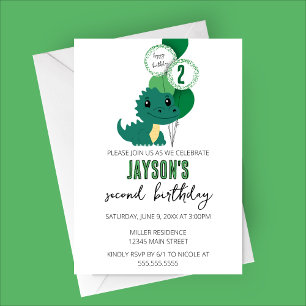 Minimalist Alligator Birthday Party Invitation