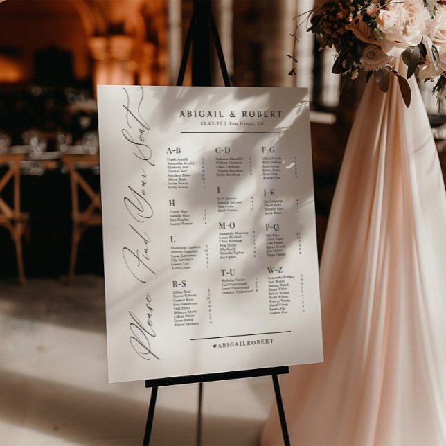 Minimalist Alphabetical Wedding Seating Chart (Creator Uploaded)