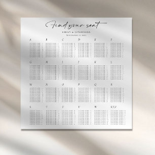 Minimalist Alphabetical Wedding Seating Chart