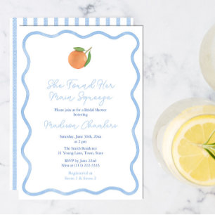 Minimalist Amalfi Coast Wavy Border Bridal Shower Invitation