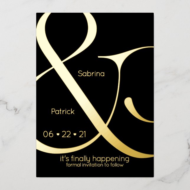 Minimalist Ampersand Save the Date (Front)