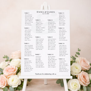 Minimalist Ampersand Wedding 14 Seating Chart