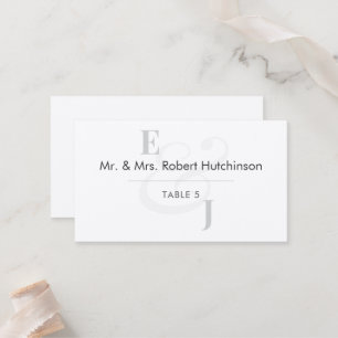 Minimalist Ampersand Wedding Flat Table Seating Place Card