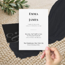 Minimalist Ampersand Wedding Invitation | QR Code