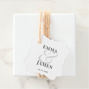Minimalist Ampersand Wedding   Names & Date Blank Favour Tags