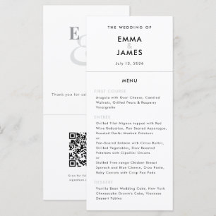 Minimalist Ampersand Wedding QR Code Elegant Menu