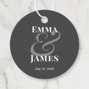 Minimalist Ampersand Wedding Reverse Custom Favour Tags