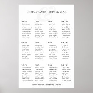 Minimalist Ampersand Wedding   Seating Chart 12