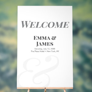 Minimalist Ampersand Wedding Welcome Sign