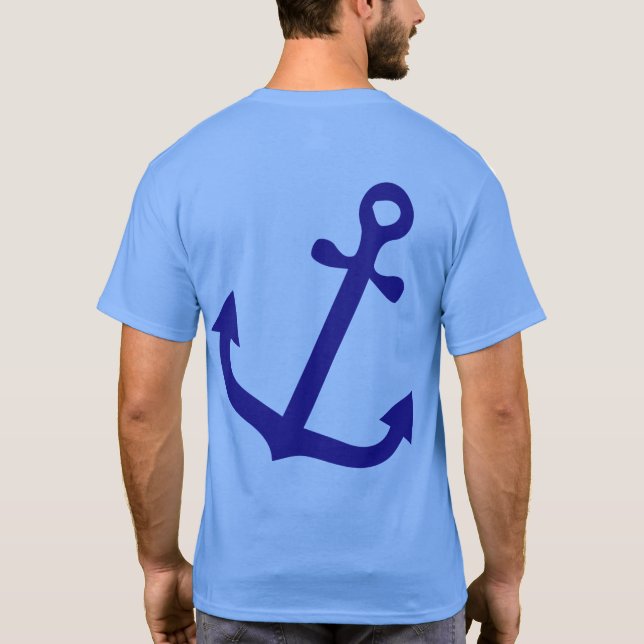 Minimalist Anchor Nautical Design T-Shirt (Back)