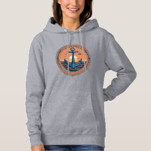 Minimalist Anchor - Symbol of Strength Design Hoodie