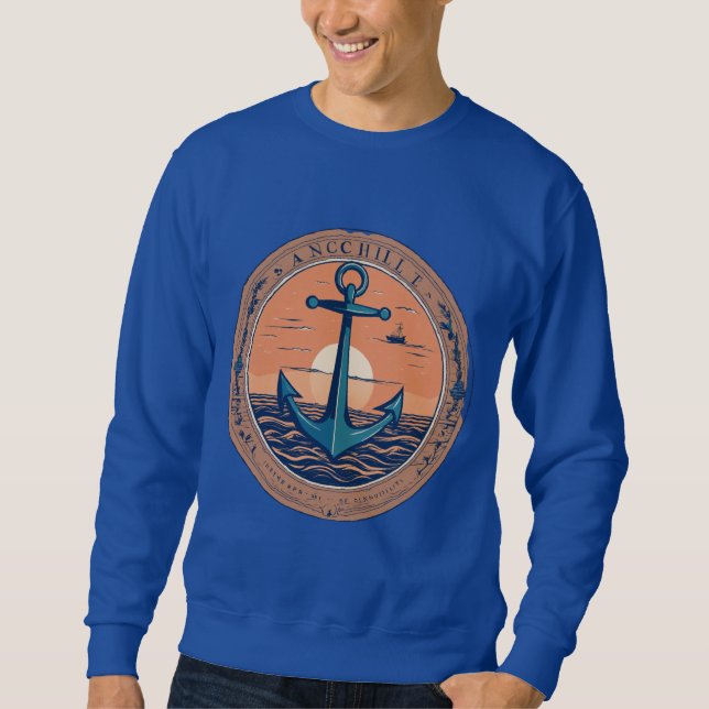 Minimalist Anchor - Symbol of Strength Design Sweatshirt (Front)