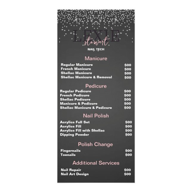 Minimalist and Elegant Nail Tech Rack Card (Front)