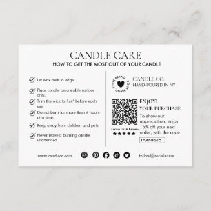 Minimalist and Modern Candle Care Card Template