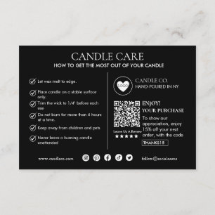 Minimalist and Modern Candle Care Card Template