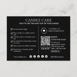 Minimalist and Modern Candle Care Card Template