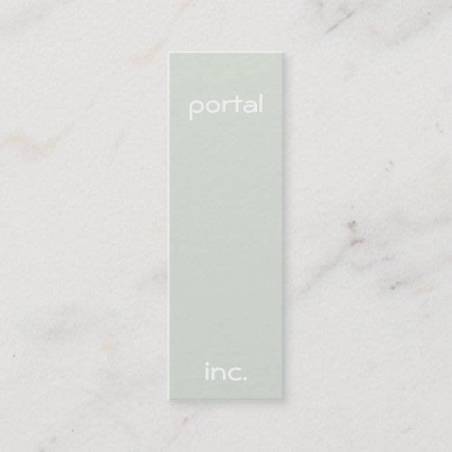 Minimalist and Modern Green Mini Business Card (Front)