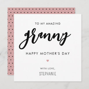 Minimalist and Modern Nanny Granny Mother's Day Card