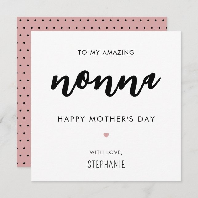 Minimalist and Modern Nonna Grandma Mother's Day Card (Front/Back)