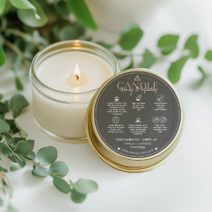 Minimalist and Modern Simple Candle Safety Label