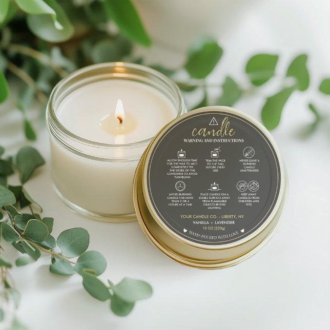 Minimalist and Modern Simple Candle Safety Label (Creator Uploaded)