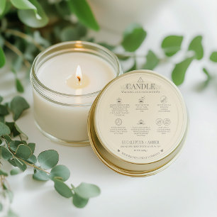 Minimalist and Modern Simple Candle Safety Label
