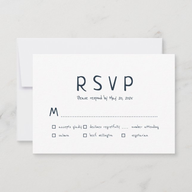Minimalist and Modern Wedding RSVP Card (Front)