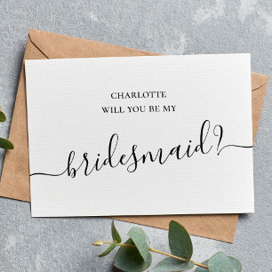 Minimalist And Simple Bridesmaid Proposal Card