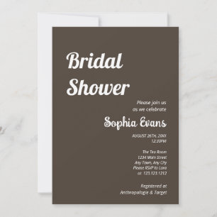 Minimalist and Simple Taupe Bridal Shower Invitation