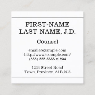 Minimalist and Understated Counsel Business Card