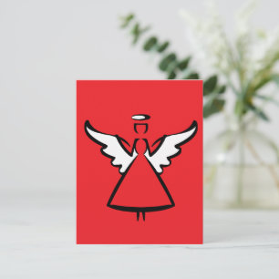 Minimalist Angel Wings & Halo   Modern Graphic Sil Card