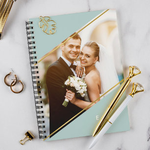 Minimalist Angle Monogrammed Custom Photo Notebook