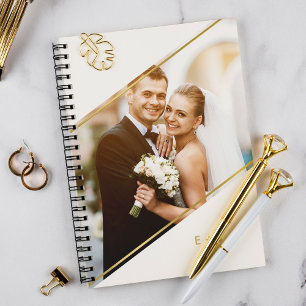 Minimalist Angle Monogrammed Custom Photo Notebook