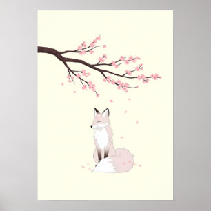 Minimalist Anime Fox Spirit Poster