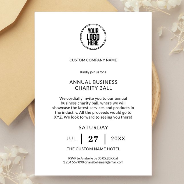 Minimalist Annual Charity Event Business Party Invitation (Creator Uploaded)