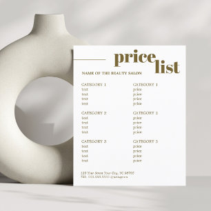 Minimalist Antique Gold White Bold Beauty Salon  Flyer