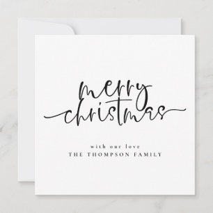 Minimalist Any Colour Merry Christmas Flat Square Holiday Card