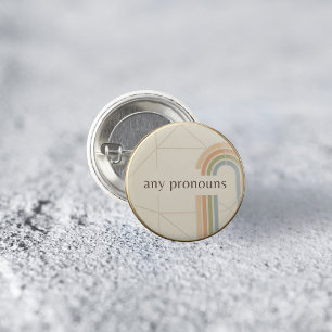 Minimalist Any Pronouns LGBTQ Pride Pin