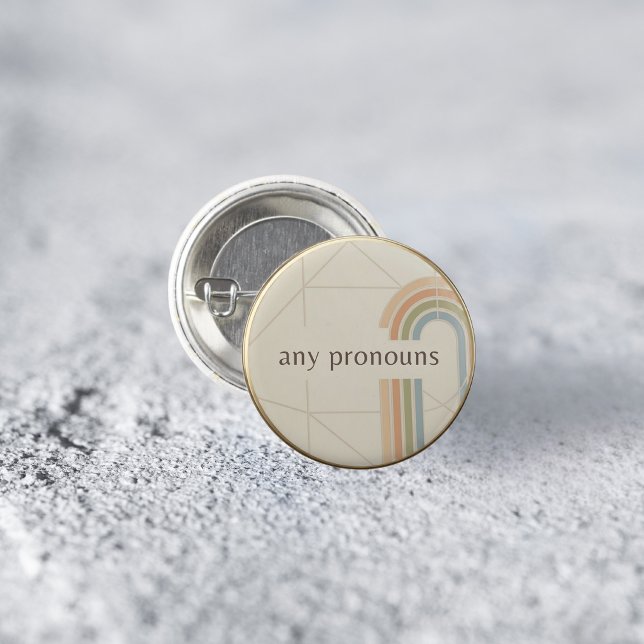 Minimalist Any Pronouns LGBTQ Pride Pin (Creator Uploaded)