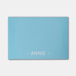 Minimalist Aqua Blue Customisable 4" x 3" Post-it Notes