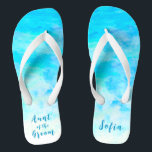 Minimalist Aqua Blue Gradient Aunt of the Groom Jandals<br><div class="desc">These Minimalist Aqua Blue Gradient Aunt of the Groom flip flops is a memorable gift for wedding party members: bride, bridesmaids, aunt of the bride/groom, maid of honour... They will add a stylish dose of glam to your wedding day, bachelorette party, or other celebration. ♥Customise it with your wording by using the template...</div>