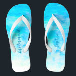 Minimalist Aqua Blue Gradient Bridesmaid Gift Jandals<br><div class="desc">These Minimalist Aqua Blue Gradient Bridesmaid Gift flip flops is a memorable gift for wedding party members: bride, bridesmaids, mother of the bride, maid of honour... They will add a stylish dose of glam to your wedding day, bachelorette party, or other celebration. ♥Customise it with your wording by using the template fields. ♥...</div>