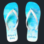 Minimalist Aqua Blue Gradient Matron of Honour  Jandals<br><div class="desc">These Minimalist Aqua Blue Gradient Matron of Honour flip flops is a memorable gift for wedding party members: bride, bridesmaids, mother of the bride, maid of honour... They will add a stylish dose of glam to your wedding day, bachelorette party, or other celebration. ♥Customise it with your wording by using the template fields....</div>