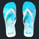 Minimalist Aqua Blue Gradient Something Blue Bride Jandals<br><div class="desc">These Minimalist Aqua Blue Gradient Something Blue Bride flip flops will add a stylish dose of glam to your wedding day, bachelorette party, or other celebration. ♥Customise it with your wording by using the template fields. ♥ If you want to change the font style, colour or text placement, simply click the "Customise Further"...</div>