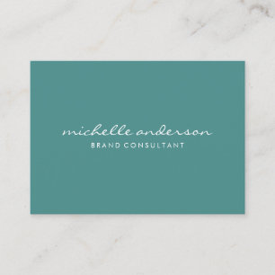 Minimalist Aqua Green with Cursive Text Business Card