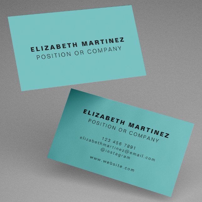 Minimalist Aqua Modern Professional Customised Business Card (Creator Uploaded)