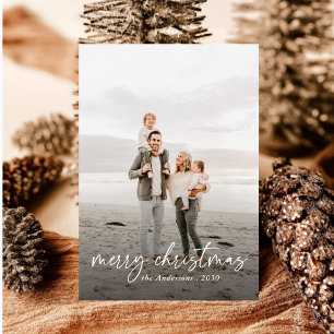 Minimalist  Arch 2 Photos Merry Christmas Holiday Card